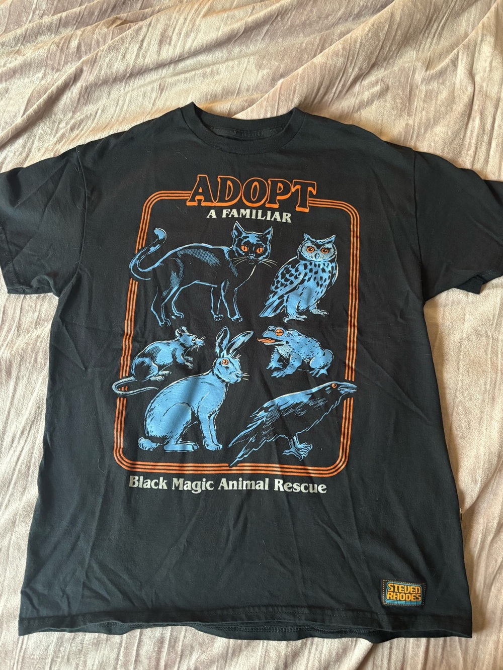 Black 'Adopt a Familiar' Graphic Tee by Steven Rhodes